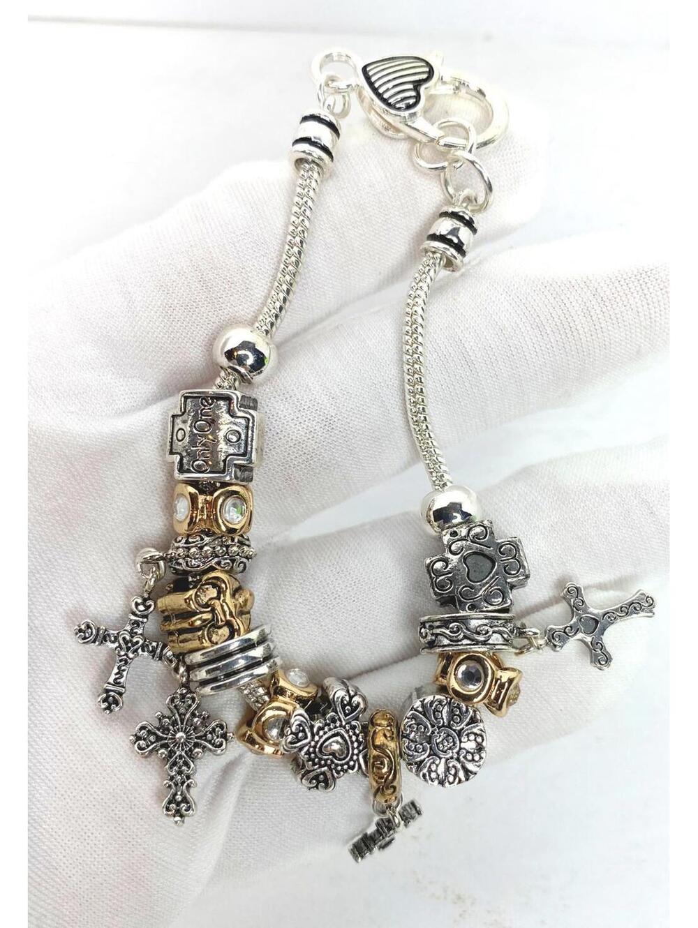 Bracelet-Eden Merry-4 Crosses Bangle-8"